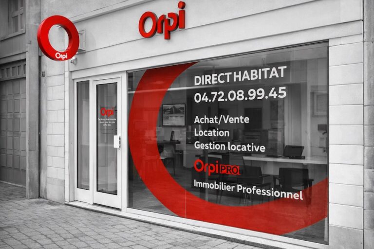 La devanture de l'agence Orpi Direct Habitat, 9 rue Victor-Hugo à Neuville-sur-Saône